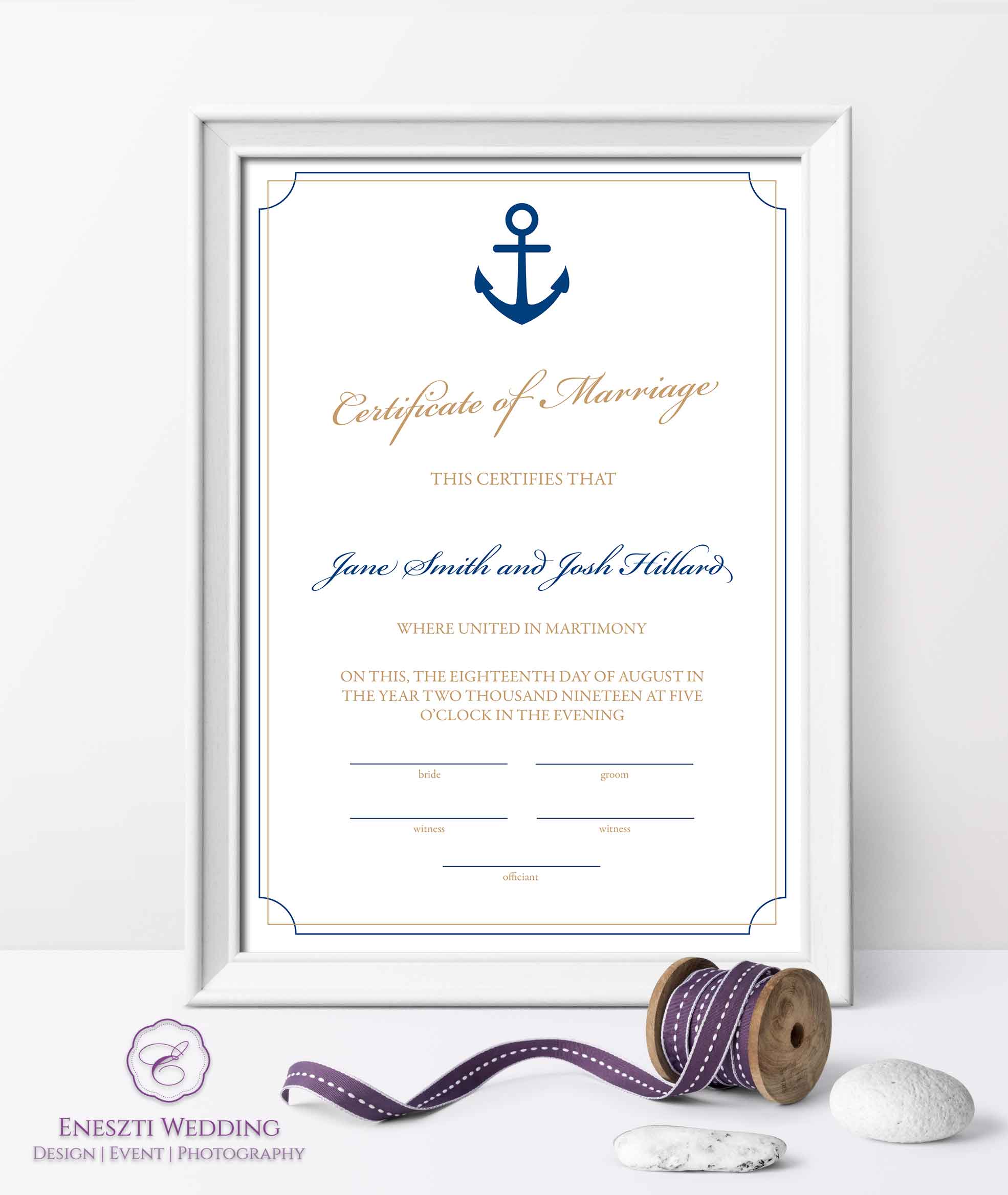 Marinell Certificate of Marriage